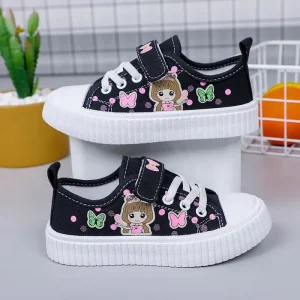 New Summer Boy’s Girl’s Canvas Shoes Children’s Non Slip Cartoon Casual Kid’s Canvas Shoes