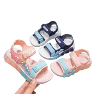 New Summer Children’s Shoes Baby Kid Girls Boys EVA+Leather Midsole Lining PVC Outsole Anti-Slip Outdoor Casual Sandals
