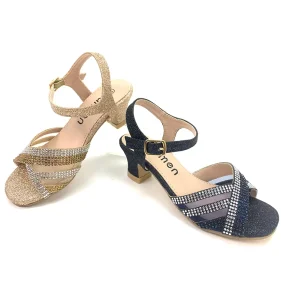 New Summer Fashion Latin Sandals Low Heels Diamonds Decoration Dress Baby Girl Flat Sandals Children’s Shoes PU Patent