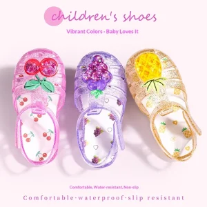 New Summer Kids Princess Sandals Crystal Jelly Shoes Soft Sole Anti Slip Roman Style for 3 8 Year Old Children
