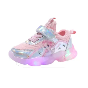 New Trend Mesh Surface Breathable Student Casual Sports Shoes LED Kid Light Sports Running Shoes
