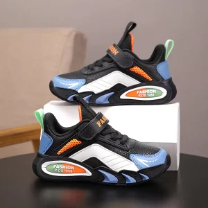 New Trend Waterproof High Cut Running Outdoor Sports Child Shoes OEM ODM Boy Casual Trendy Rubber Basketball Shoes