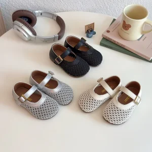 New Trends Baby Girls Summer Shoes Fashion Cut-out Design Single Shoes Children Soft Cute Dance Party Dress Shoes Kids