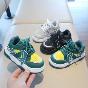 New Trendy Baby Boys Board Shoes Spring Autumn Children’s Sports Shoe Lace-Up Rubber Sole Kids’ Fashion Sneakers Under