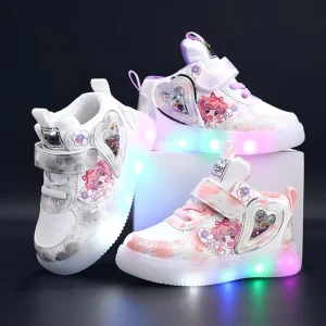 New Trendy Children’s Soft Soled LED Toddler Sneakers Breathable Light Casual Shoes for Girls and Boys