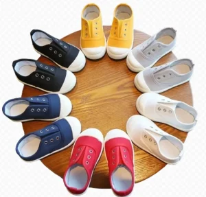 New Trendy Kids Canvas Shoes Baby’s Casual Slip On with Breathable Flat Rubber Insole Candy Colors
