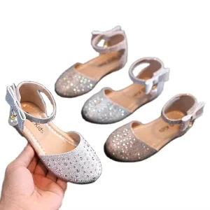 New Trendy Kids Pearl Shoes Fashion Girls Bow Princess Shoes Children Children’s PU Leather Shoes