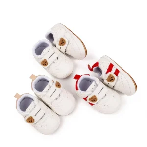 New Unisex Baby Shoes 01 Year Old Infant Shoes Breathable Non Slip Sneakers Leather Upper PVC Outsole Strap First
