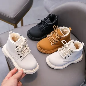 New Warm Winter Shoes for Children Plush Comfort Little Boy Footwear Fashion Walking Style Baby Boots for Kids Girl