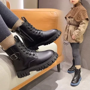New Winter Children’s Boots Outdoor Plush Warm Children’s Rubber Boots