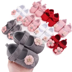 Newborn Baby 0 12 Months Non Slip Crochet Flower Infant Toddler Walking Princess Shoes in Bulk