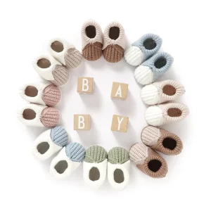 Newborn Baby Knit Socks Shoes First Walkers Soft Sole Infant Toddler Floor Slippers for 0-12 Months Boys Girls