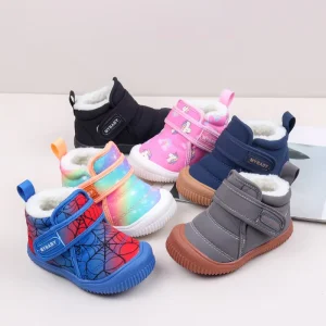 Newborn Baby Snow Boots for Boys and Girls Kids Winter Thick Cotton Outdoor Warm Sports Shoes Anti-Slip Toddler Crib Shoes