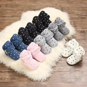 Newborn Baby Socks Shoes Boy Girl Toddler First Walkers Booties Cotton Soft Anti slip Warm Infant Crib Shoes