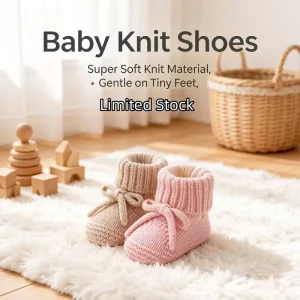 Newborn Knit Crawling Socks Bow Tie Strap Soft Non Slip Baby Floor Walking Shoes Stretch Toddler Booties Infant Daily Wear Shoes