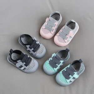 Newborn Non-slip Lighted Soft Sole Cartoon Pattern Toddler Sock Shoes Breathable Cotton Upper Slip-On Casual Shoes
