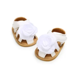 Newborn Toddler Girls PU Leather Soft Sandals Non-slip Floral Outdoor Flower Shoes