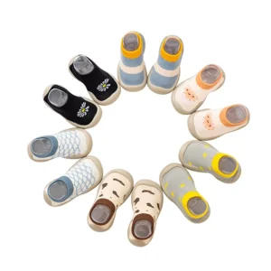 Newborn Toddlers Winter Crew Casual Cute Cartoon Knitted Soft Sole Anti Slip Cotton Baby Floor Socks Shoes