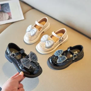 Newest Autumn Spring Baby Kids Shoes Bow Soft Sole Princess Flat Dress Shoes for Girl