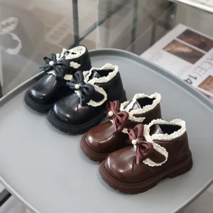 Newest Fashion Winter Autumn Children Shoes Bow PU Leather Princess Boots for Girls