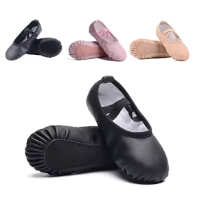 Newest Products Ballet Leather Shoes Soft Cotton Lining Ballet Slippers for Toddler Pink