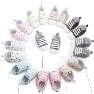 Non Skid Pre Walkers Cloth Fabric Cartoon Canvas Girl Boy Unisex Toddler Shoes
