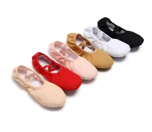 Non Slip 6Colors Canvas Ballet Shoes Dance Ballerina Slipper Ballet Mesh Yoga Flat Shoes For Girls
