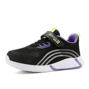 Non-Slip Lightweight Kids School Shoes Breathable Mesh Casual Walking Sneakers with Easy-Wear Velcro Strap All Seasons Comfort