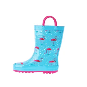 Non slip Kids Printing Waterproof Rubber Kids Shoes with Handles Easy to Wear