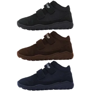 ODM Manufacturer Boys Girls Mid Top Sneakers Lightweight Mesh Hook and Loop Quick Wear Foot Shaped Kids Barefoot Shoes