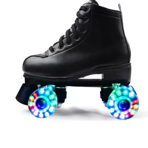 OEM Artistic Quad Roller Skates Outdoor Recreational Vintage Dance Boot LED Luminous Wheels Leather ABEC-9 Bearing Adult Kids