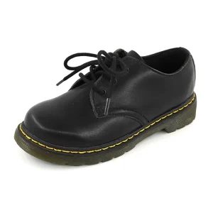 OEM Brand Factory Customized Made Lace Up Flat Style School Uniform Kids Shoes