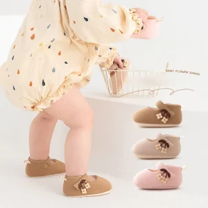 OEM Custom Baby Infant Newborn Girls First Walking Shoes Socks Soft Soled Breathable Cotton Mesh Anti-Slip Eco-Friendly Cartoon