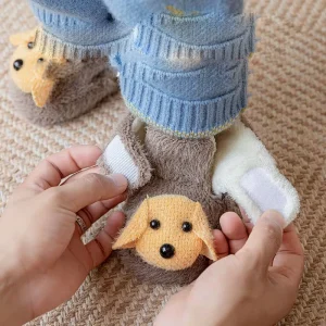 OEM Custom Baby Infant Toddler Girls First Walking Prewalker Shoes Cartoon Pattern Anti Slip Breathable Eco Friendly Cotton