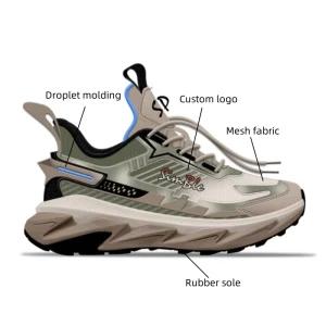 OEM Custom Logo Trendy Children’s Sport Shoes Breathable Comfort Soft Rubber Lace-up Kids Casual Shoes