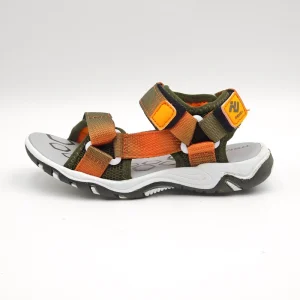 OEM Kids Unisex Green Orange Sandals Anti Slip Breathable TPR Outsole Webbing Upper Outdoor Sport Shoes