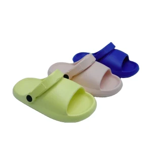 OEM Logo Open Toe Girl’s Slippers Full EVA Summer Spring Kids’ Shoes Open Toe Sandals with Clear Logo Print