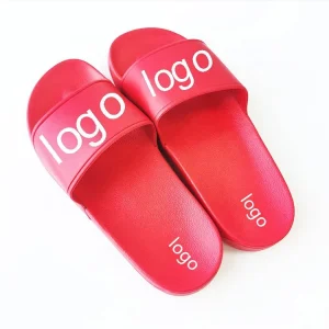 OEM Logo Sublimation Printing Red Slide Sandals for Kids and Adults Custom Color Summer Slide Sandals for Beach