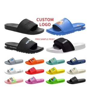 OEM Manufacturer’s Unisex Slides Shoes with Embroidered Logo Custom Black Anti-Slip for Men Women
