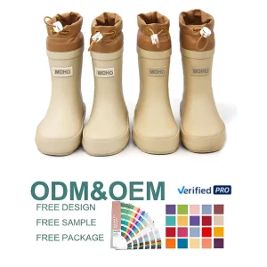 OEM ODM Kids Rain Boots Toddler Gumboots Waterproof Rubber Rain Boots for Girls and Boys Wellington With Adjustable Drawstring