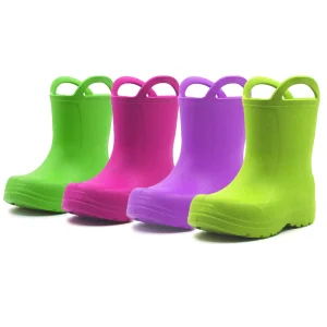 OEM ODM Lightweight Midi Toddler Gumboots Cute Children’s Galoshes Kids Shoes EVA Injection Waterproof Rain Boots with Handle