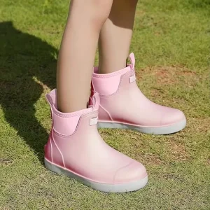 OEM ODM Professional Manufacturer Women’s Ankle Rain Boots Rubber Fishing Deck Boots Garden Boots For Women Kids Waterproof