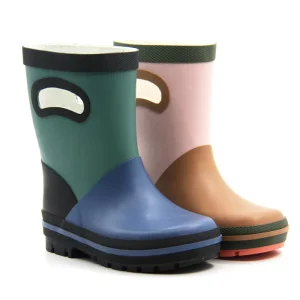 OEM ODM Summer Fashion Waterproof Recyclable Shoes Children Anti Slip Gumboots Mid Calf Natural Rubber Rain Boots Kids