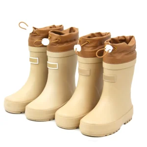 OEM ODM Tolldler Wellington Suppliers Kids Natural Rubber Gumboots Waterproof Rain Boot for Children With Collar