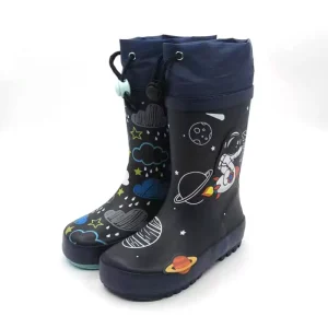 OEM Print Breathable Lightweight Draw String Non Slip Rubber Gumboots Autumn Winter