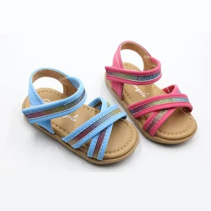 OEM Sandal Sweet Princess Cartoon Baby Shoes Summer Sandals for Kids Girl Flat Bottom Breathable Cross Strap Outdoor