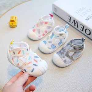 OEM Summer Breathable Cartoon Toddler Shoes Boys Girls Soft-soled Anti-slip Infant Sandals Sock Shoes Functional Young Children