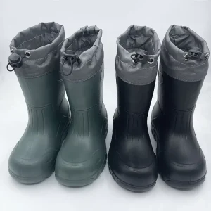 OEM Winter Lined Adjustable Collar Fur Boots for Kids