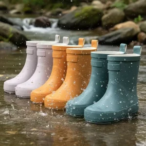 OEM logo Custom Kids Waterproof Wellington Gum Boots Toddler Rubber Rain Shoes Boots for Children