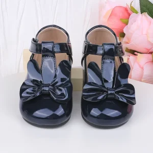 OEMKids shoes Newest Spring Summer Bow Velcro Dancing Party Flat Rubber Dress Shoes school shoes princess Ballet shoes